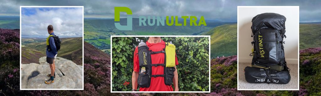 Instinct XX20-24 Trail Running Vest. Trio of images showing different aspects of the vest being modelled on a man